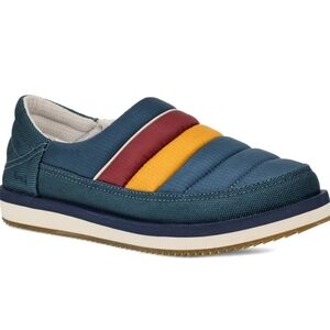 Sanuk Blue, Red, and Yellow Men's Loafers